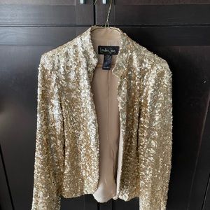 Gold Sequin Jacket, size 8.